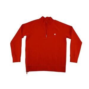 Rare Vintage Apple Employee Quarter Zip Orange Red Sweater Pullover Size L